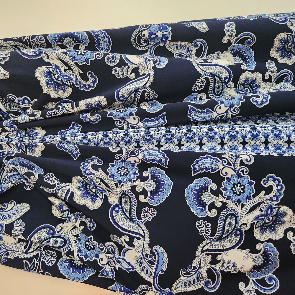 Blue and White Paisley Dress - Picture 2 of 4